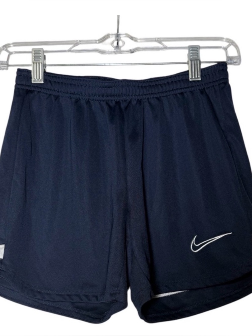 Nike Academy Dri-Fit Shorts Navy Blue and White Size XS Swoosh Striped Athletic